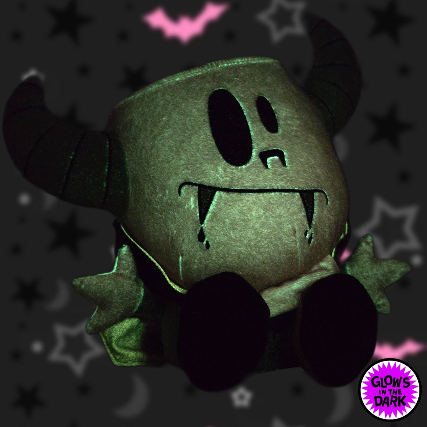 Vampire Gastley Glow In The Dark Plush & Blacklight Pin Bundle