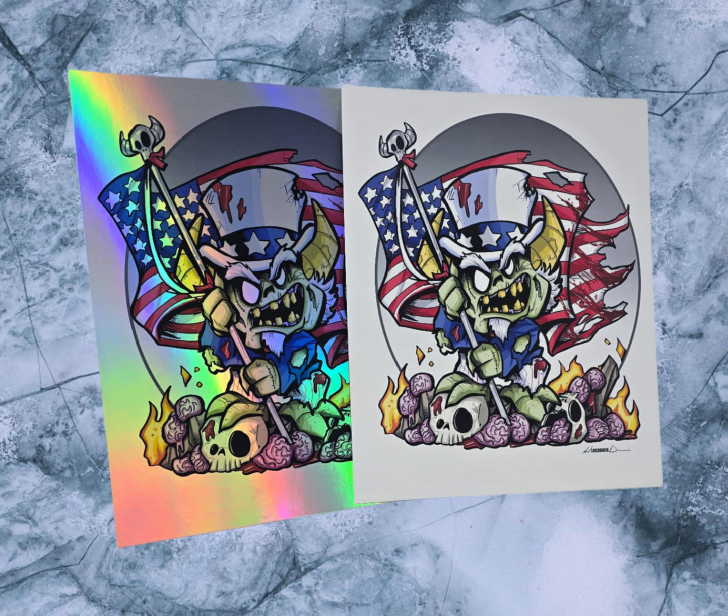 Zombie Uncle Gastley Print by Michael Locoduck Duron