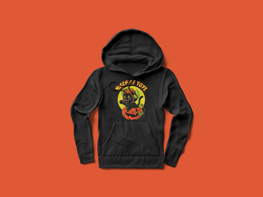 PREORDER Hoodie Glow In The Dark Retro Halloween Cat In Jack-O-Lantern