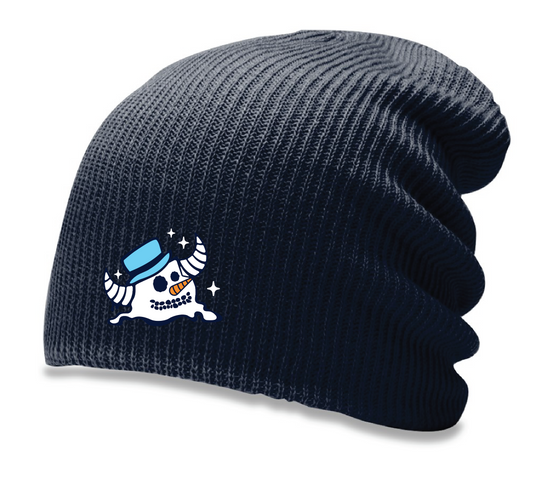 Black Melting Snowman Slouch Beanie